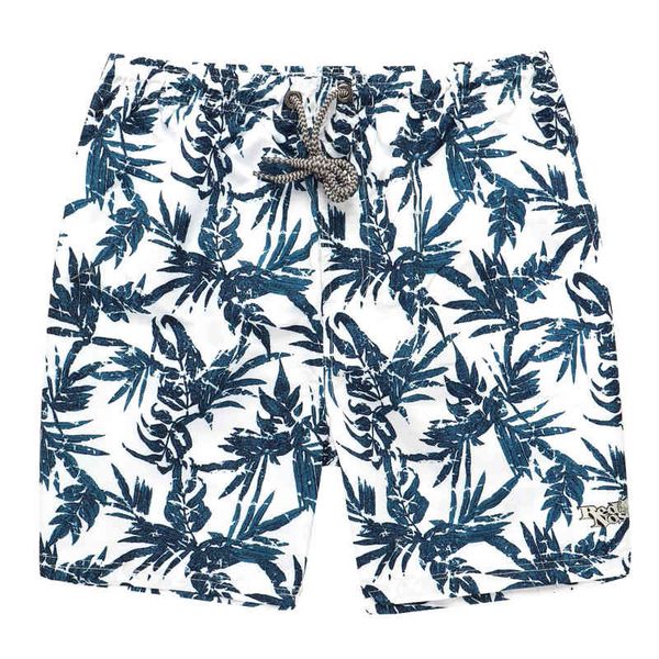 2021 summer beach pants trendy printed quick drying men's shorts, White;black
