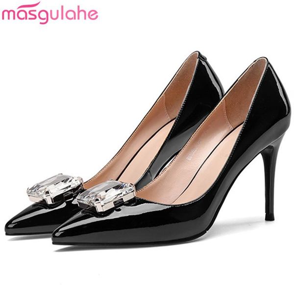 masgulahe fashion pumps women shoes elegant prom wedding thin high heels cow patent leather dress, Black
masgulahe fashion pumps women shoes elegant prom wedding thin high heels cow patent leather dress, Black