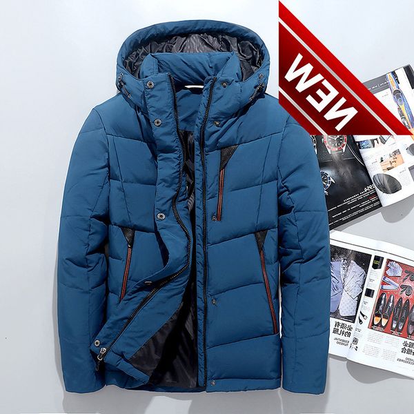 winter jacket men solid color thick warm white duck down overcoat men's clothing, Black
winter jacket men solid color thick warm white duck down overcoat men's clothing, Black