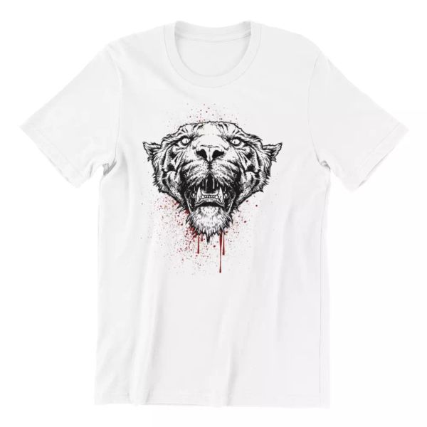 angry tiger head - cotton t-shirt blood tattoo animals are friends lion cat, White;black
angry tiger head - cotton t-shirt blood tattoo animals are friends lion cat, White;black