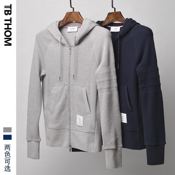 honeycomb mesh fabric hooded men's sweater zipper cardigan trend coat strength tb thom, Black
honeycomb mesh fabric hooded men's sweater zipper cardigan trend coat strength tb thom, Black