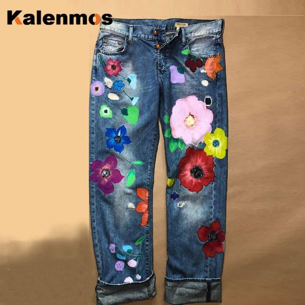 women's jeans kalenmos denim women plus size pants hip hop boyfriends long vintage floral printed cowboy mom overalls vaqueros mujer, Blue
women's jeans kalenmos denim women plus size pants hip hop boyfriends long vintage floral printed cowboy mom overalls vaqueros mujer, Blue