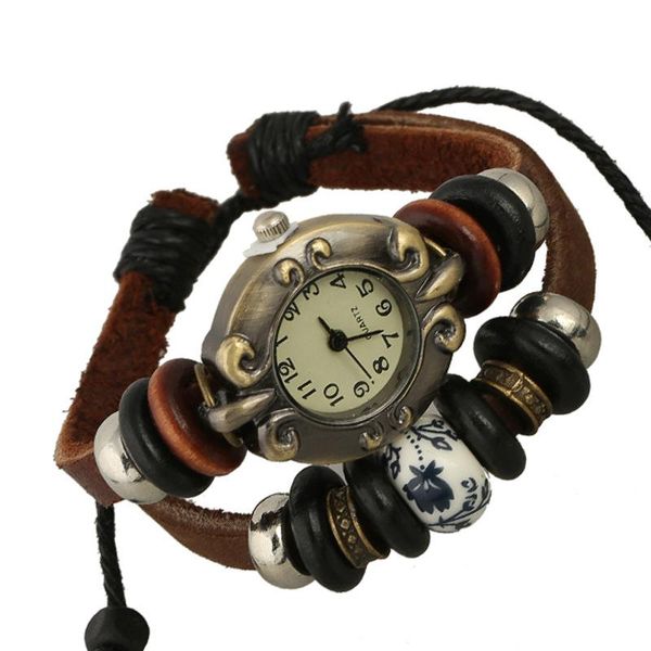 charm bracelets western style vintage punk hip hop hand-stitched cowhide watch mens ladies bangle, Golden;silver
charm bracelets western style vintage punk hip hop hand-stitched cowhide watch mens ladies bangle, Golden;silver