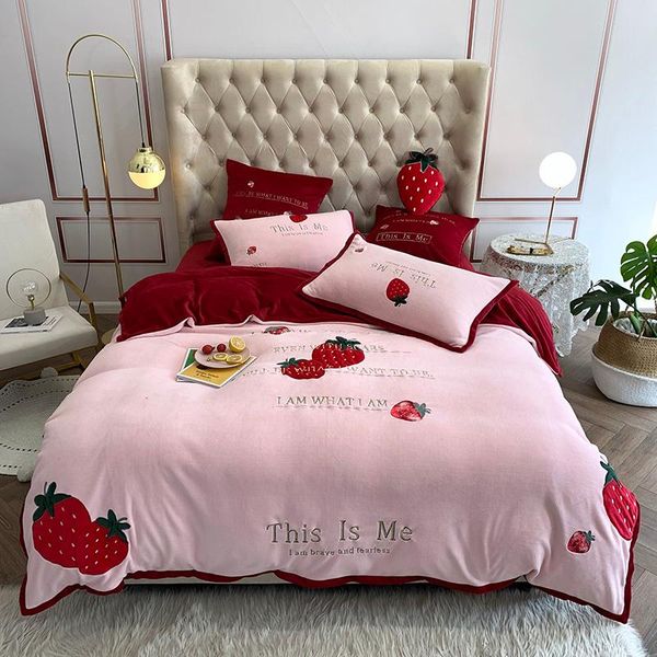 bedding sets winter warm soft velvet fleece strawberry embroidery girl sheet/linen duvet pillowcases bed cover 4/7pcs king set
bedding sets winter warm soft velvet fleece strawberry embroidery girl sheet/linen duvet pillowcases bed cover 4/7pcs king set