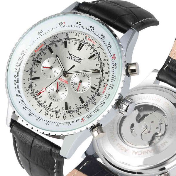 self-curling skeleton automatic mechanical watches leather band business men clock, Slivery;brown
self-curling skeleton automatic mechanical watches leather band business men clock, Slivery;brown