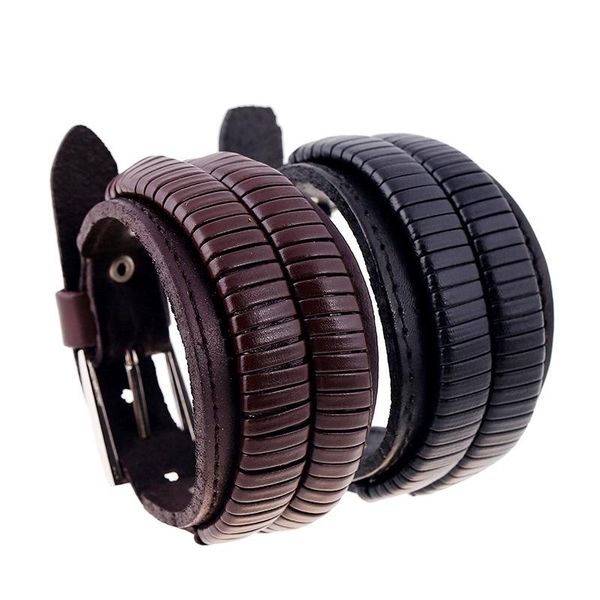 bangle jessingshow fashion punk adjustable length double layer genuine leather bracelets for women men jewelry wrap wristband, Black
bangle jessingshow fashion punk adjustable length double layer genuine leather bracelets for women men jewelry wrap wristband, Black