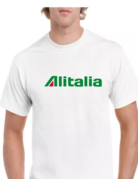 alitalia red green retro logo italian airline white cotton short sleeve t-shirt, White;black
alitalia red green retro logo italian airline white cotton short sleeve t-shirt, White;black
