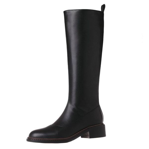 boots women solid genuine leather knee high night club shoes woman square heels female silm long riding size 41 42 43, Black
boots women solid genuine leather knee high night club shoes woman square heels female silm long riding size 41 42 43, Black
