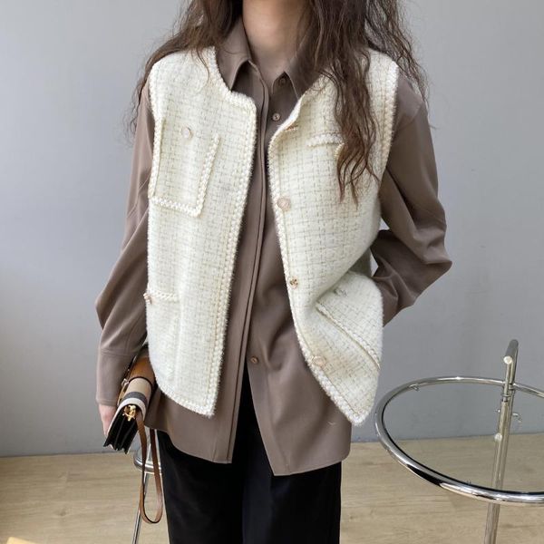 women's vests 2021 women o-neck vest sleeveless knitted vintage plaid fashion sweater casual coat, Black;white
women's vests 2021 women o-neck vest sleeveless knitted vintage plaid fashion sweater casual coat, Black;white