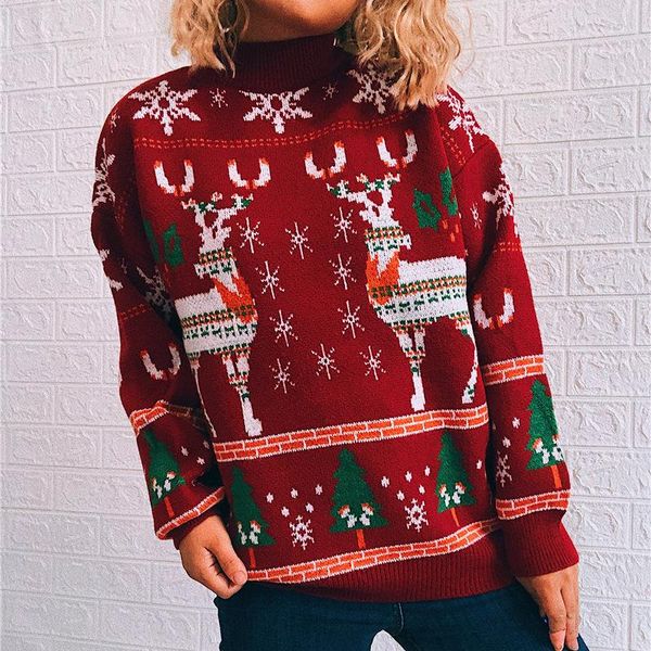 women's sweaters deer print sweater christmas long sleeve women casual autumn winter animal female pullover fashion knitted 3colors, White;black
women's sweaters deer print sweater christmas long sleeve women casual autumn winter animal female pullover fashion knitted 3colors, White;black