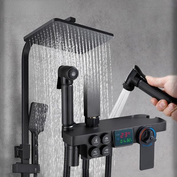 bathroom shower sets black system thermostatic digital set bathtub wall mount bath tap square head spa rainfall brass torneira
bathroom shower sets black system thermostatic digital set bathtub wall mount bath tap square head spa rainfall brass torneira