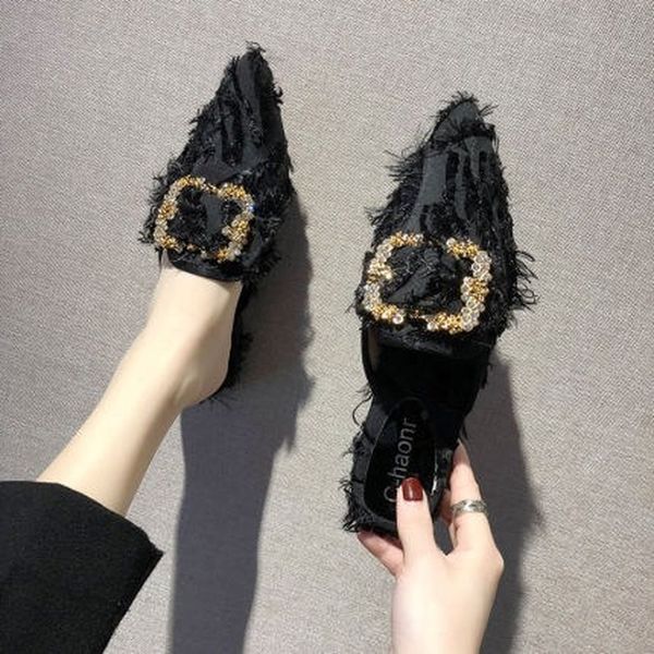 sandals white slides shoes autumn ladies diamond pointed toe brand mules most products women slippers 8xpt, Black
sandals white slides shoes autumn ladies diamond pointed toe brand mules most products women slippers 8xpt, Black
