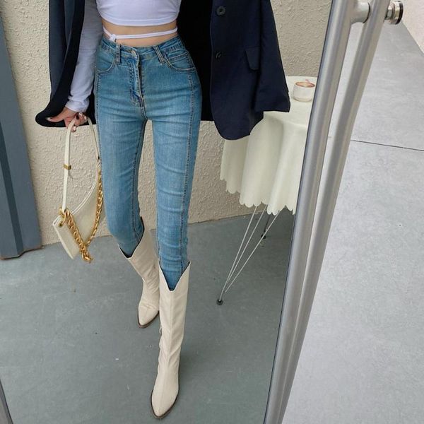 women's jeans england retro fashion women cotton elastic long denim pants high waist bootcut for modern lady, Blue
women's jeans england retro fashion women cotton elastic long denim pants high waist bootcut for modern lady, Blue