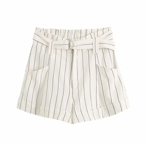 women's shorts women summer casual striped shorts with belt fashion high waist loose short pants chic female streetwear femme xdh4, White;black 
women's shorts women summer casual striped shorts with belt fashion high waist loose short pants chic female streetwear femme xdh4, White;black