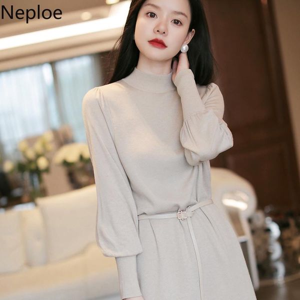 casual dresses neploe temperament o neck knit long dress women elegant lantern sleeve slim waist vestidos korean chic basic with belt, Black;gray
casual dresses neploe temperament o neck knit long dress women elegant lantern sleeve slim waist vestidos korean chic basic with belt, Black;gray
