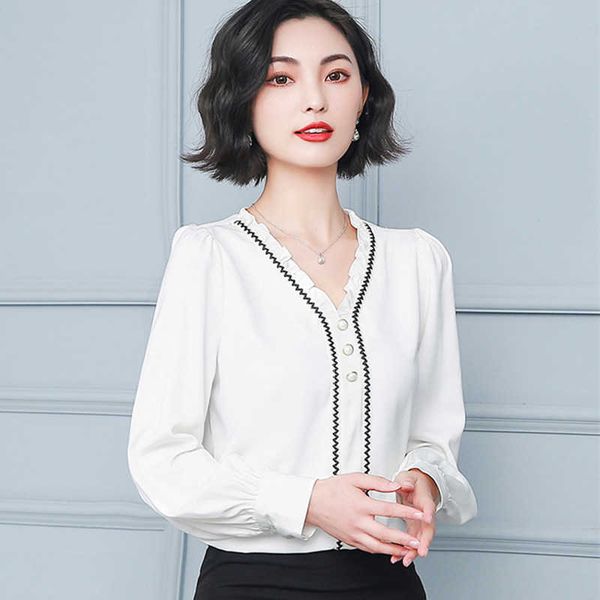 korean chiffon blouses shirt women v-neck white shirts long sleeve blouse plus size woman ruffles beading 210604
korean chiffon blouses shirt women v-neck white shirts long sleeve blouse plus size woman ruffles beading 210604