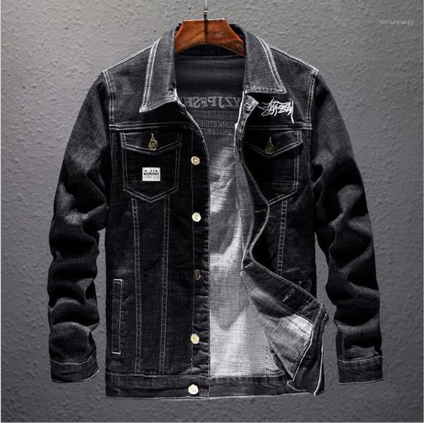 men's jackets 2021 autumn luxury blue black denim jacket male casual hip hop washed embroidery jeans coat cowboy outerwear, Black;brown
men's jackets 2021 autumn luxury blue black denim jacket male casual hip hop washed embroidery jeans coat cowboy outerwear, Black;brown