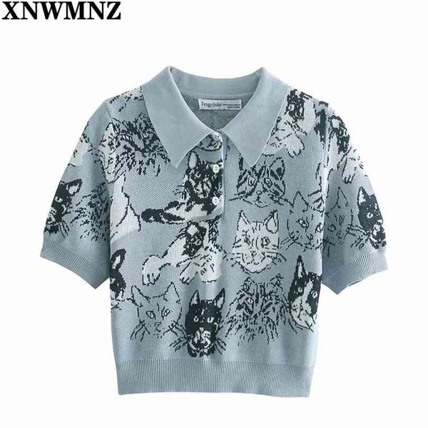 women fashion cartoon cat knitted t-shirt sweater ladies casual short sleeve slim crop woman pullovers 210520, White
women fashion cartoon cat knitted t-shirt sweater ladies casual short sleeve slim crop woman pullovers 210520, White