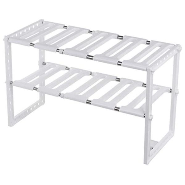 under sink 2 tier expandable shelf organizer rack, white (expand from 15 to 26 inches) kitchen storage & organization
under sink 2 tier expandable shelf organizer rack, white (expand from 15 to 26 inches) kitchen storage & organization
