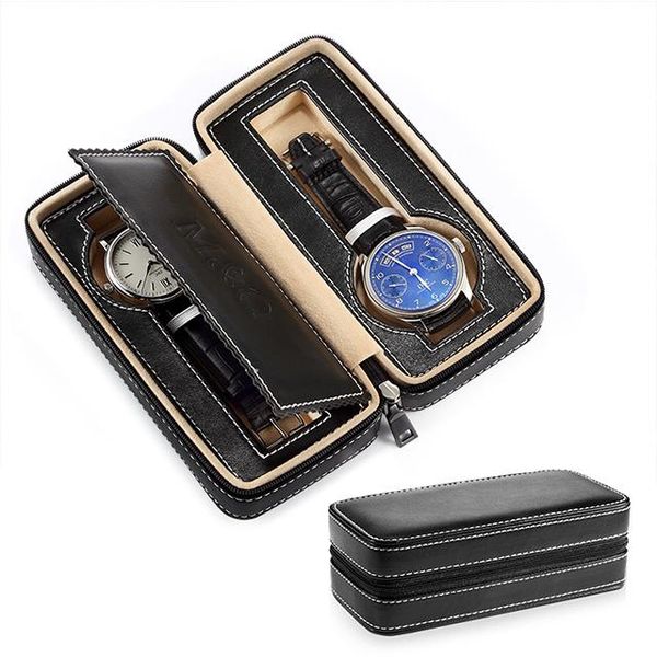 watch boxes & cases 2 grids pu leather box organizer storage watches display case tray zippere travel jewelry, Black;blue
watch boxes & cases 2 grids pu leather box organizer storage watches display case tray zippere travel jewelry, Black;blue