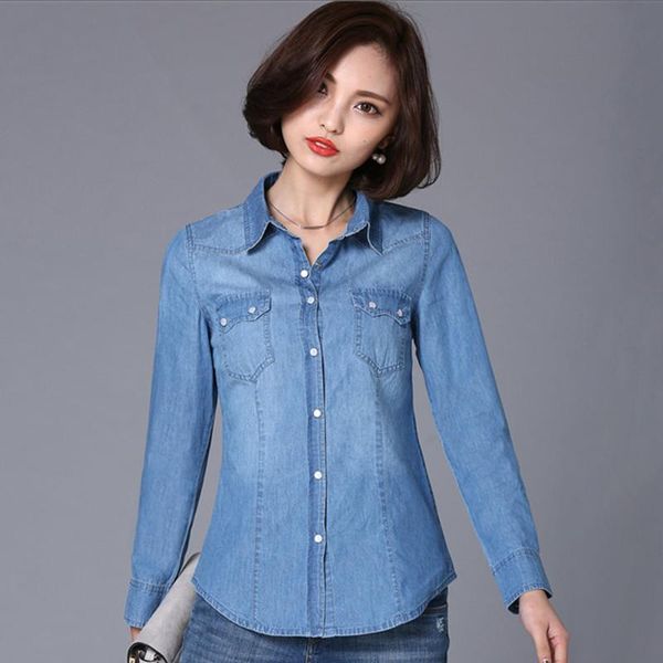 women's blouses & shirts s-3xl women denim shirt spring autumn 2021 casual retro long-sleeve buttons thin cotton girl student female, White
women's blouses & shirts s-3xl women denim shirt spring autumn 2021 casual retro long-sleeve buttons thin cotton girl student female, White