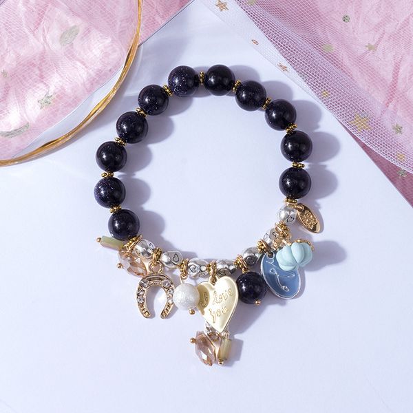 fashion version of bracelet women's simple personality mori's friend crystal pendant bracelet fashion temperament versatile hand r, Black
fashion version of bracelet women's simple personality mori's friend crystal pendant bracelet fashion temperament versatile hand r, Black