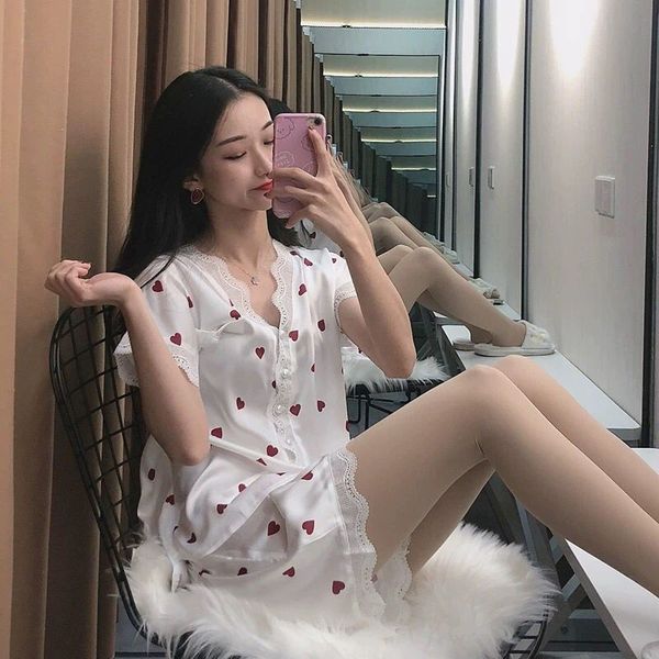 pajamas women korean laciness ice silk pajama set summer autumn long sleeve two-piece set sweet princess style home clothes, Black;red
pajamas women korean laciness ice silk pajama set summer autumn long sleeve two-piece set sweet princess style home clothes, Black;red