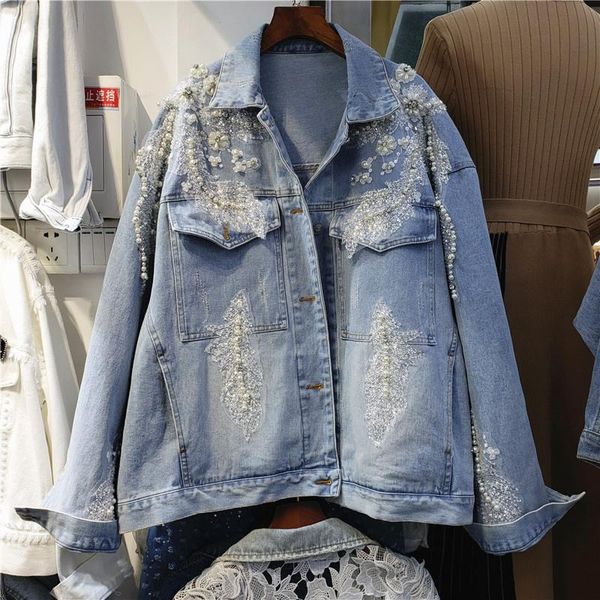 women's jackets heavy work beaded sequins 3d flowers denim jacket women spring long sleeve jeans casual loose harajuku vintage streetwe, Black;brown
women's jackets heavy work beaded sequins 3d flowers denim jacket women spring long sleeve jeans casual loose harajuku vintage streetwe, Black;brown