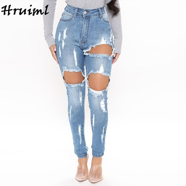 high-waist slim-fit denim pants fashion solid color casual women's jeans skinny big holes personalized pencil 210513, Blue
high-waist slim-fit denim pants fashion solid color casual women's jeans skinny big holes personalized pencil 210513, Blue