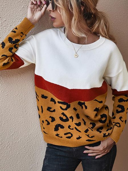 women's sweaters fashion leopard sweater autumn winter long sleeve knitted pullover casual soft warm o-neck jumper ladies clothing, White;black
women's sweaters fashion leopard sweater autumn winter long sleeve knitted pullover casual soft warm o-neck jumper ladies clothing, White;black