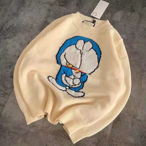 2021 autumn new fashion brand machine cat embroidered round neck casual loose slim youthful vitality sweater, White;black
2021 autumn new fashion brand machine cat embroidered round neck casual loose slim youthful vitality sweater, White;black