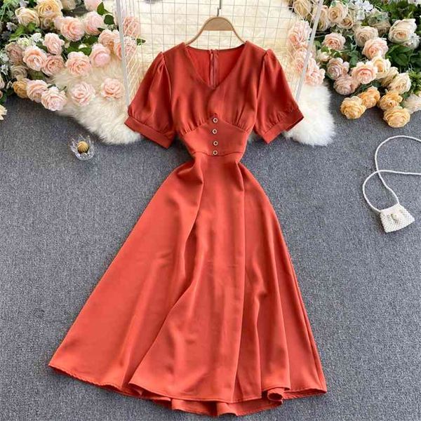 spring french retro vestidos women's v-neck puff sleeve waist slimming fashion midi dress c705 210506, Black;gray
spring french retro vestidos women's v-neck puff sleeve waist slimming fashion midi dress c705 210506, Black;gray
