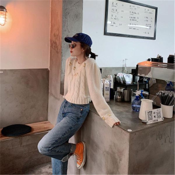 arrival floral embroidery women pullover o-neck long sleeve female sweaters fashion chic women's outfit, White;black
arrival floral embroidery women pullover o-neck long sleeve female sweaters fashion chic women's outfit, White;black