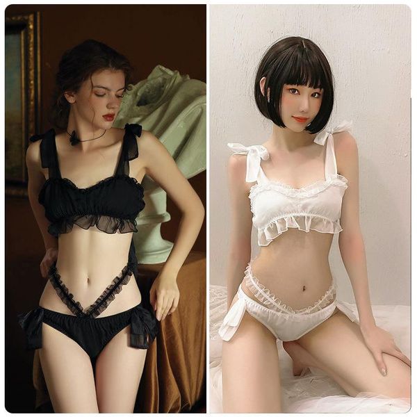 female erotic lingerie woman passion mesh perspective lace bow three-point underwear set low waist briefs #z gym clothing, White;black
female erotic lingerie woman passion mesh perspective lace bow three-point underwear set low waist briefs #z gym clothing, White;black