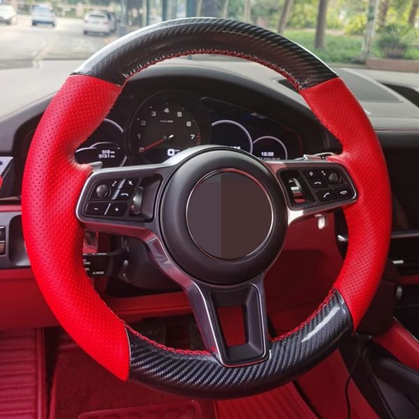 car steering wheel cover hand-stitched non-slip steering wheel covers black carbon fiber leather for porsche cayenne 2015-2016
car steering wheel cover hand-stitched non-slip steering wheel covers black carbon fiber leather for porsche cayenne 2015-2016