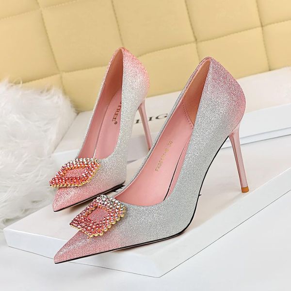 dress shoes korean high heeled pumps thin heel pointed toe rhinestone women single, Black
dress shoes korean high heeled pumps thin heel pointed toe rhinestone women single, Black