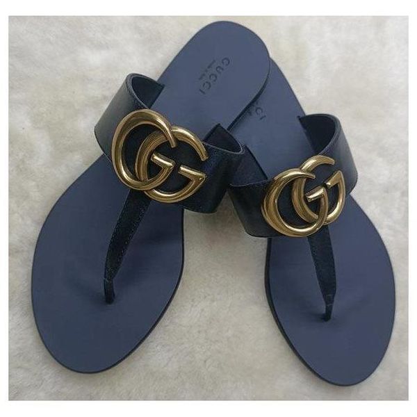 slippers sandals european and american new flat heel flat bottom flip flop metal double g button leather women's slipper clip foot clip, Black
slippers sandals european and american new flat heel flat bottom flip flop metal double g button leather women's slipper clip foot clip, Black
