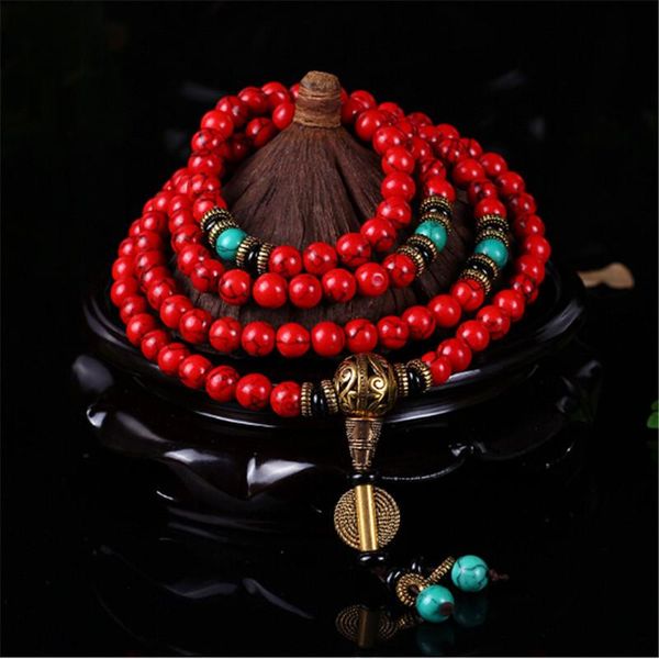 beaded, strands style buddhist 108 mala prayer bracelets 8mm red pine stone beads national wind women men yoga meditation necklace wholesale, Black
beaded, strands style buddhist 108 mala prayer bracelets 8mm red pine stone beads national wind women men yoga meditation necklace wholesale, Black