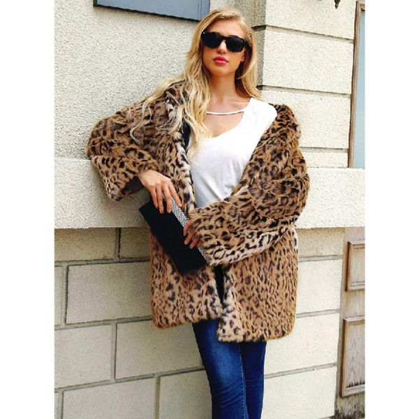 women's fur & faux winter women coat luxury long loose hooded overcoat fashion thick warm leopard female, Black
women's fur & faux winter women coat luxury long loose hooded overcoat fashion thick warm leopard female, Black