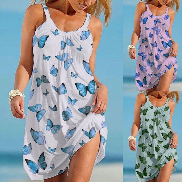 casual dresses women tropical butterfly print halter backless knee-length dress sleeveless beach sundress summer holiday vestidos, Black;gray
casual dresses women tropical butterfly print halter backless knee-length dress sleeveless beach sundress summer holiday vestidos, Black;gray