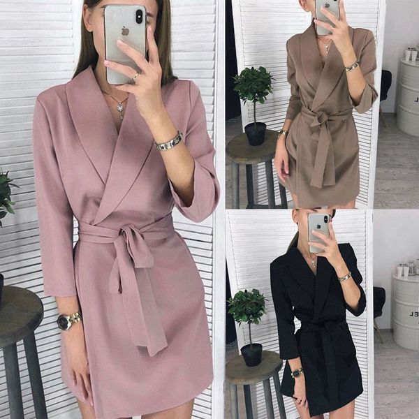 dress dress female spring long autumn solid color bandage attire collar casual belt, Black;gray
dress dress female spring long autumn solid color bandage attire collar casual belt, Black;gray