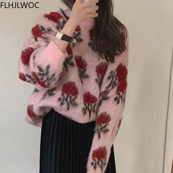 loose lazy retro vintage knitted jumper sweater flower chic korea japan style girls casual pullover 2021 fall winter, White;black
loose lazy retro vintage knitted jumper sweater flower chic korea japan style girls casual pullover 2021 fall winter, White;black