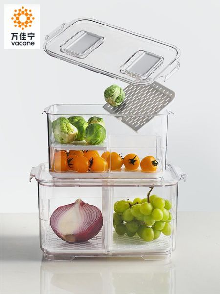 vacane vegetable fruit drain storage box fresh-keeping kitchen refrigerator fridge reusable crisper bottles & jars
vacane vegetable fruit drain storage box fresh-keeping kitchen refrigerator fridge reusable crisper bottles & jars