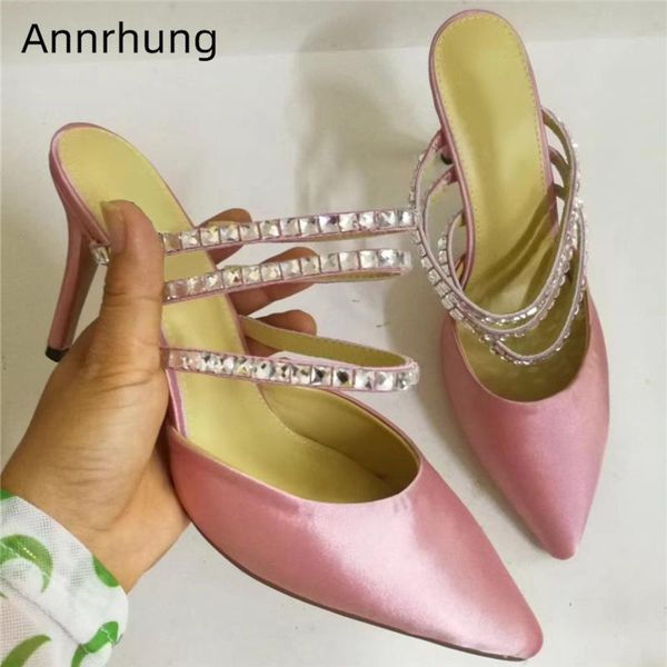 slippers sweet pink satin high heel lady mules pointed toe stiletto jeweled narrow band rhinestone 2021 chic women, Black
slippers sweet pink satin high heel lady mules pointed toe stiletto jeweled narrow band rhinestone 2021 chic women, Black