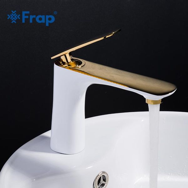 bathroom sink faucets frap white basin faucet water tap solid brass golden single handle and cold deck mixer taps y10041