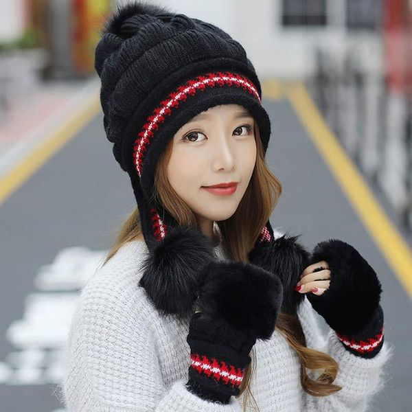 hats, scarves & gloves sets women's kits knitted earflaps hat and faux fur 2pcs set winter accessory black white red blue pink, Blue;gray
hats, scarves & gloves sets women's kits knitted earflaps hat and faux fur 2pcs set winter accessory black white red blue pink, Blue;gray
