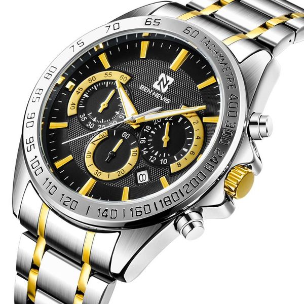 wristwatches silver gold stainless steel watch men multifunction chronograph quartz military sport clock business relogio masculine, Slivery;brown
wristwatches silver gold stainless steel watch men multifunction chronograph quartz military sport clock business relogio masculine, Slivery;brown