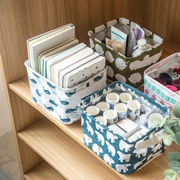 1pc storage basket linen deskbox foldable laundry sundries container book organizer baskets
1pc storage basket linen deskbox foldable laundry sundries container book organizer baskets