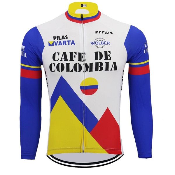 2021 thermal cafe de colombia retro cycling jersey (with fleece option), Black
2021 thermal cafe de colombia retro cycling jersey (with fleece option), Black