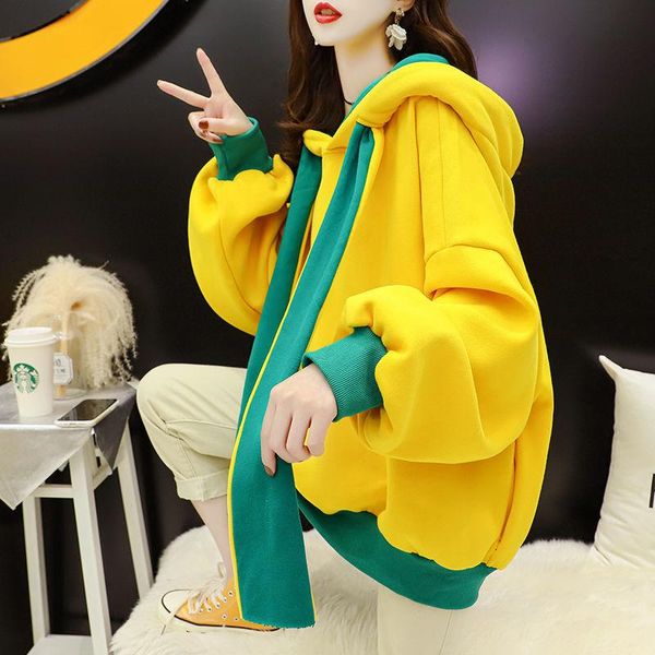 women's hoodies & sweatshirts women color contrast casual hooded sweatshirt fall winter loose long sleeves hoody pullover female fleece, Black
women's hoodies & sweatshirts women color contrast casual hooded sweatshirt fall winter loose long sleeves hoody pullover female fleece, Black